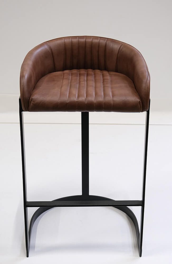 Trademark Living Barhocker Barhocker Odense aus Büffelleder - Braun