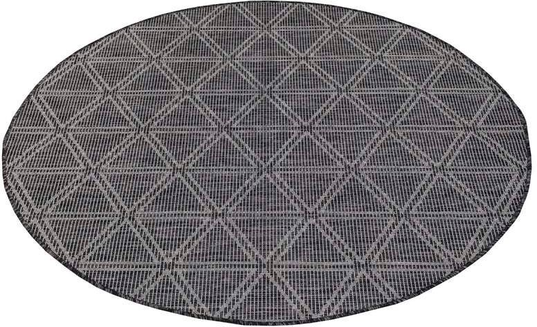 Teppich Palm, Carpet City, rund, Höhe: 5 mm, Wetterfest & UV-beständig, für  Balkon, Terrasse, Küche, flach gewebt, das Teppichmaß kann +/- 5 cm  abweichen