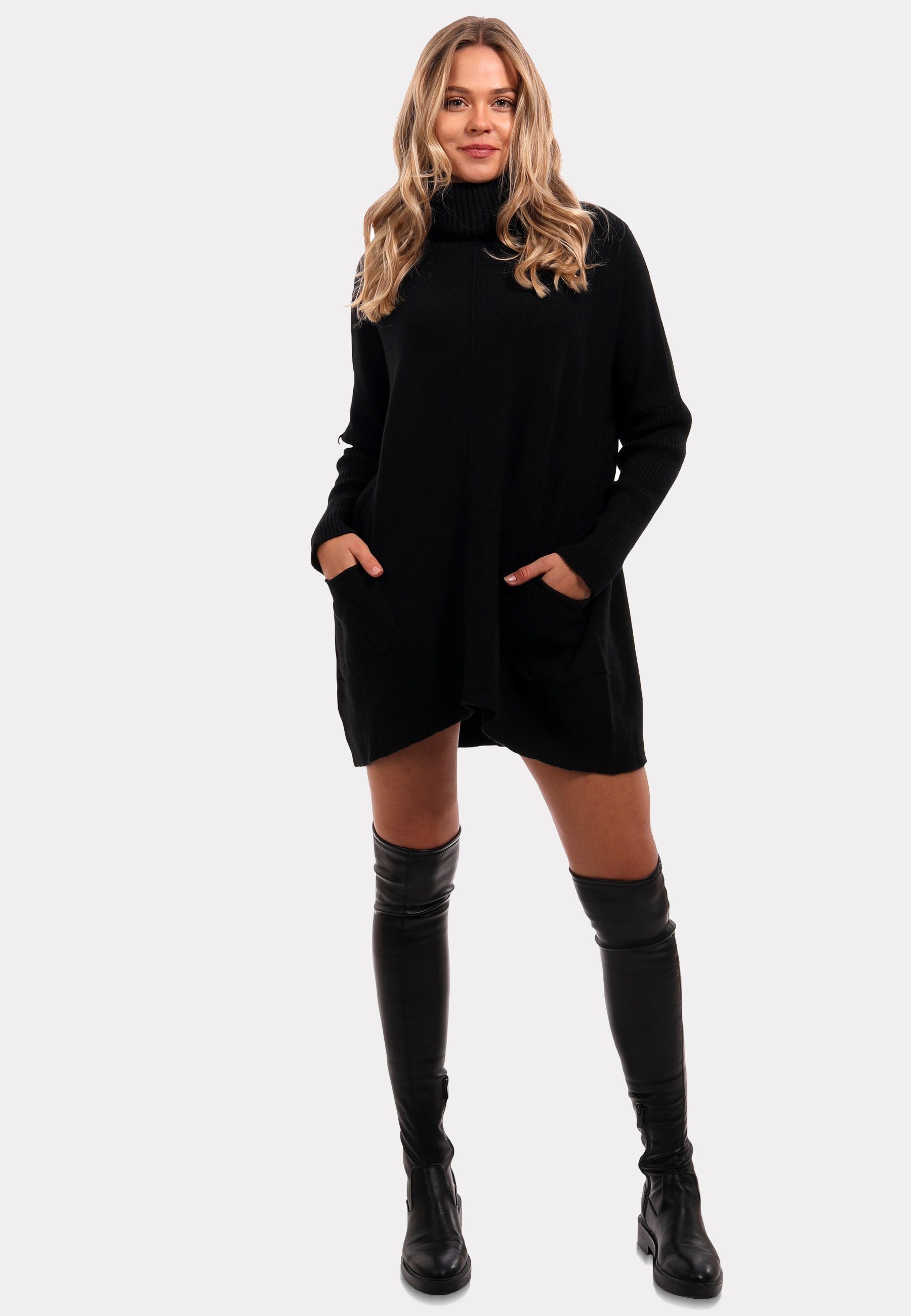 Casual YC Feinstrick Sweater Fashion Pullover Style Strickmix & Rollkragenpullover aus Schwarz
