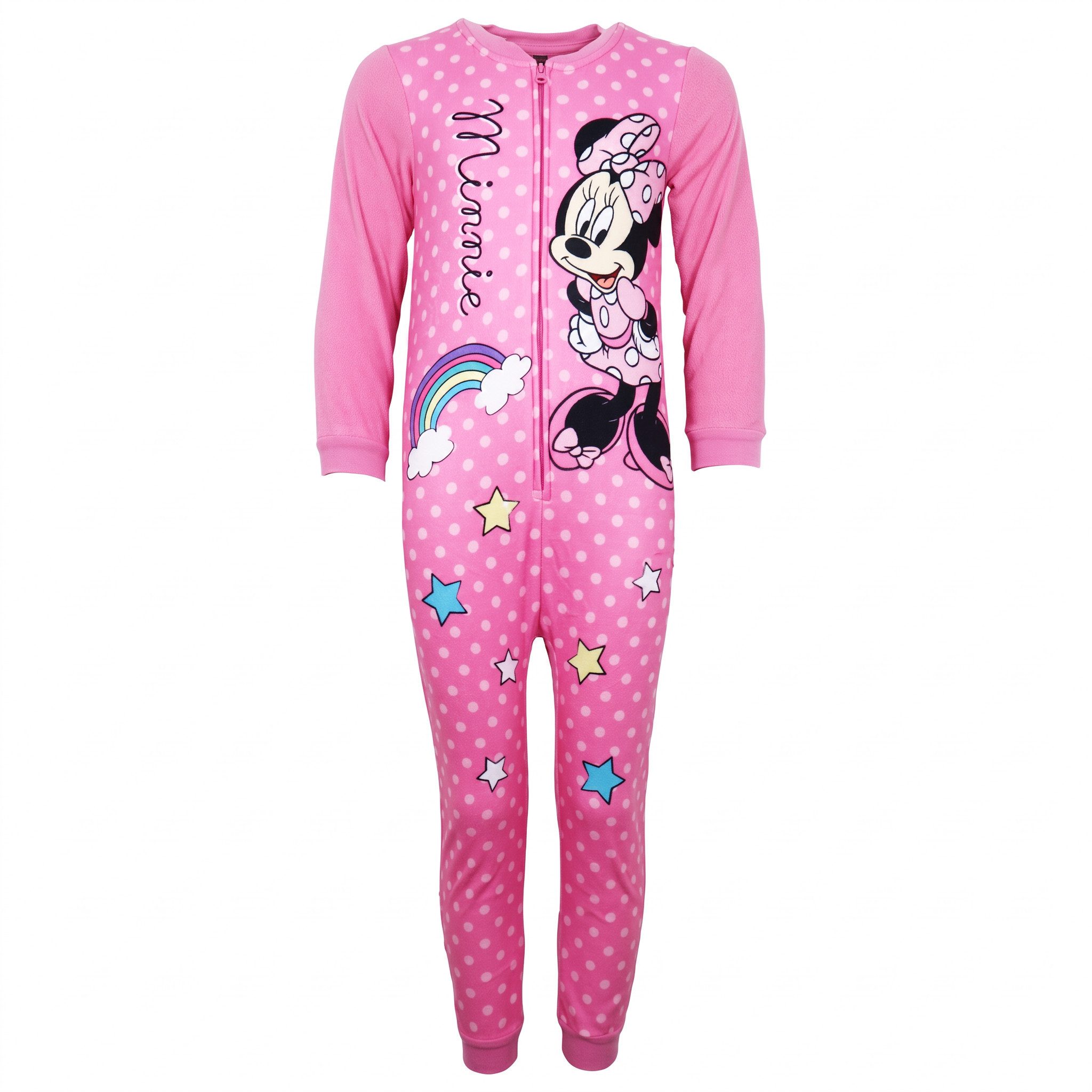 EplusM Schlafanzug Disney Minnie Maus Kinder Fleece Einteiler Pyjama Gr. 92 bis 128