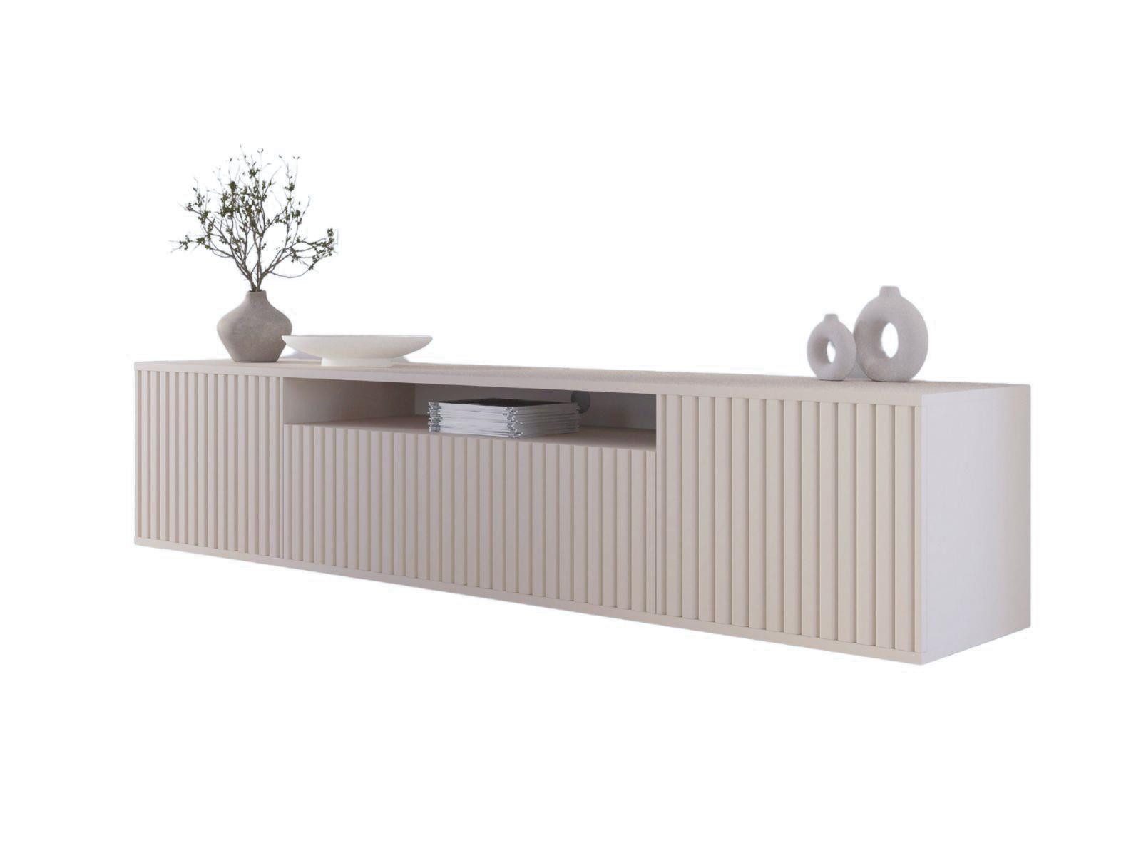 Compleo TV-Schrank 200 cm breit,Hängendes TV-Lowboard oder auf hohen Füßen