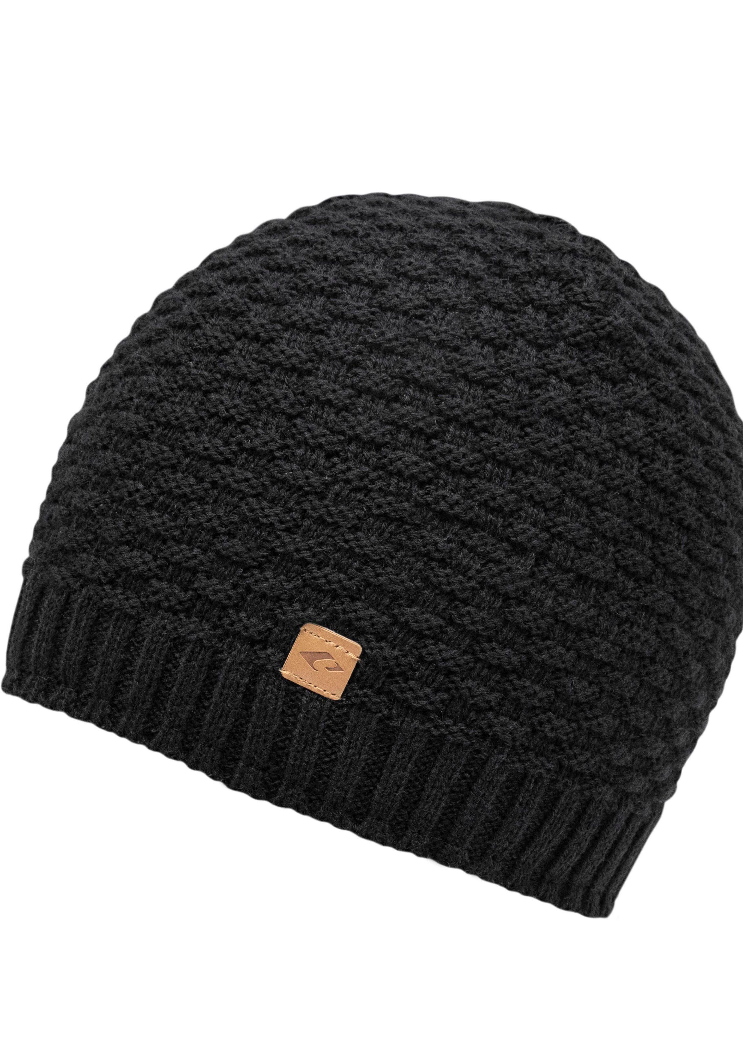 Mit black One chillouts Beanie Kasimir Size Rippenbündchen, Hat