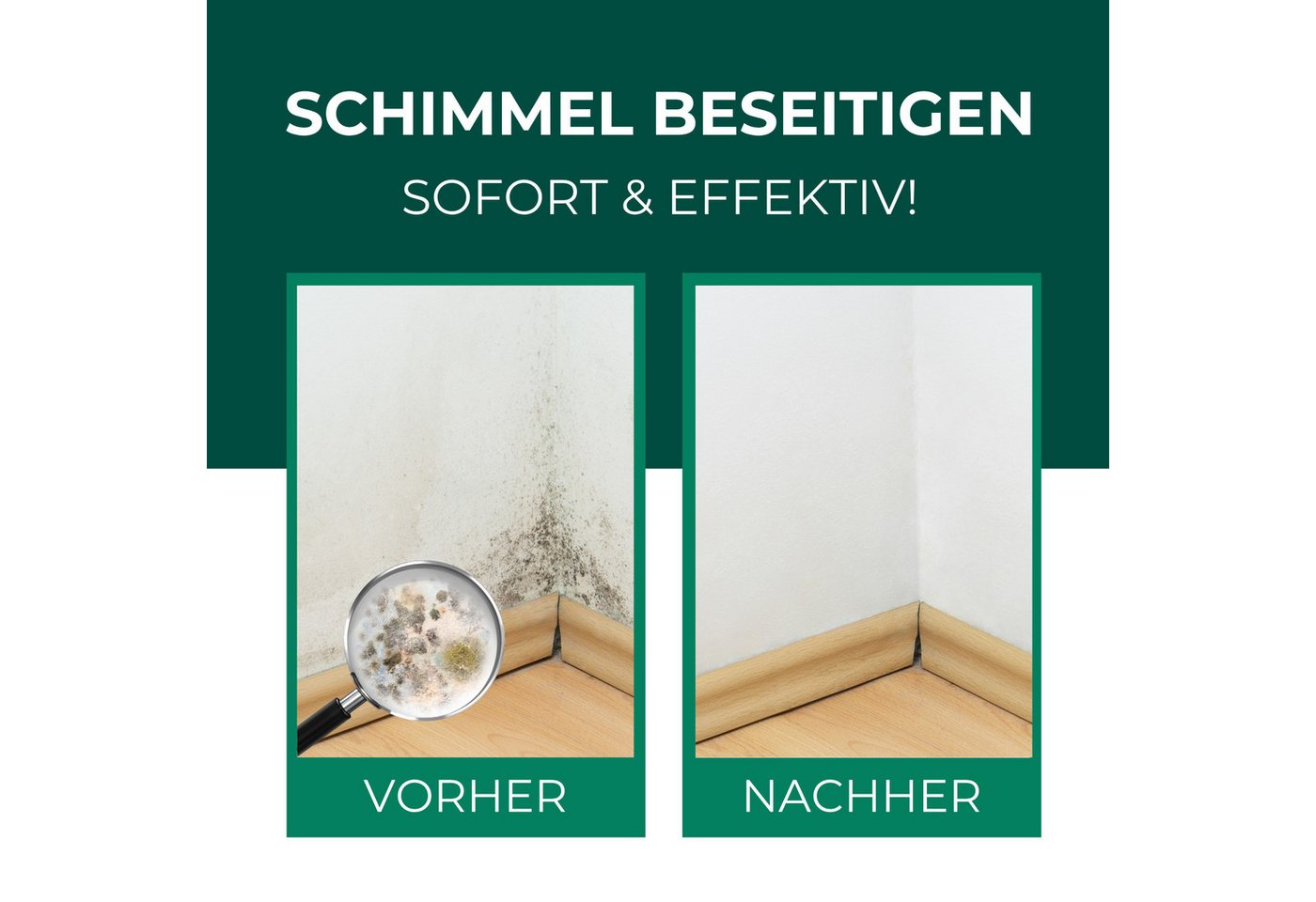 Thumbnail - Silberkraft Schimmelentferner mit E-Book - Gegen Schimmel & Stockflecken Schimmelentferner (2-St. 2×500 ml Aktiv-Chlor g...