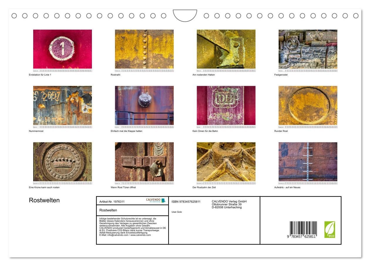 Thumbnail - CALVENDO Wandkalender Rostwelten (Wandkalender 2026 DIN A4 quer), CALVENDO Monatskalender