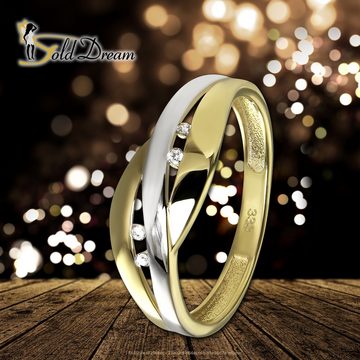 GoldDream Goldring GoldDream Gold Ring Bicolor Gr.60 (Fingerring), Damen Ring Bicolor, 60 (19,1), 333 Gelbgold, 333 Weißgold - 8 Kt, gold