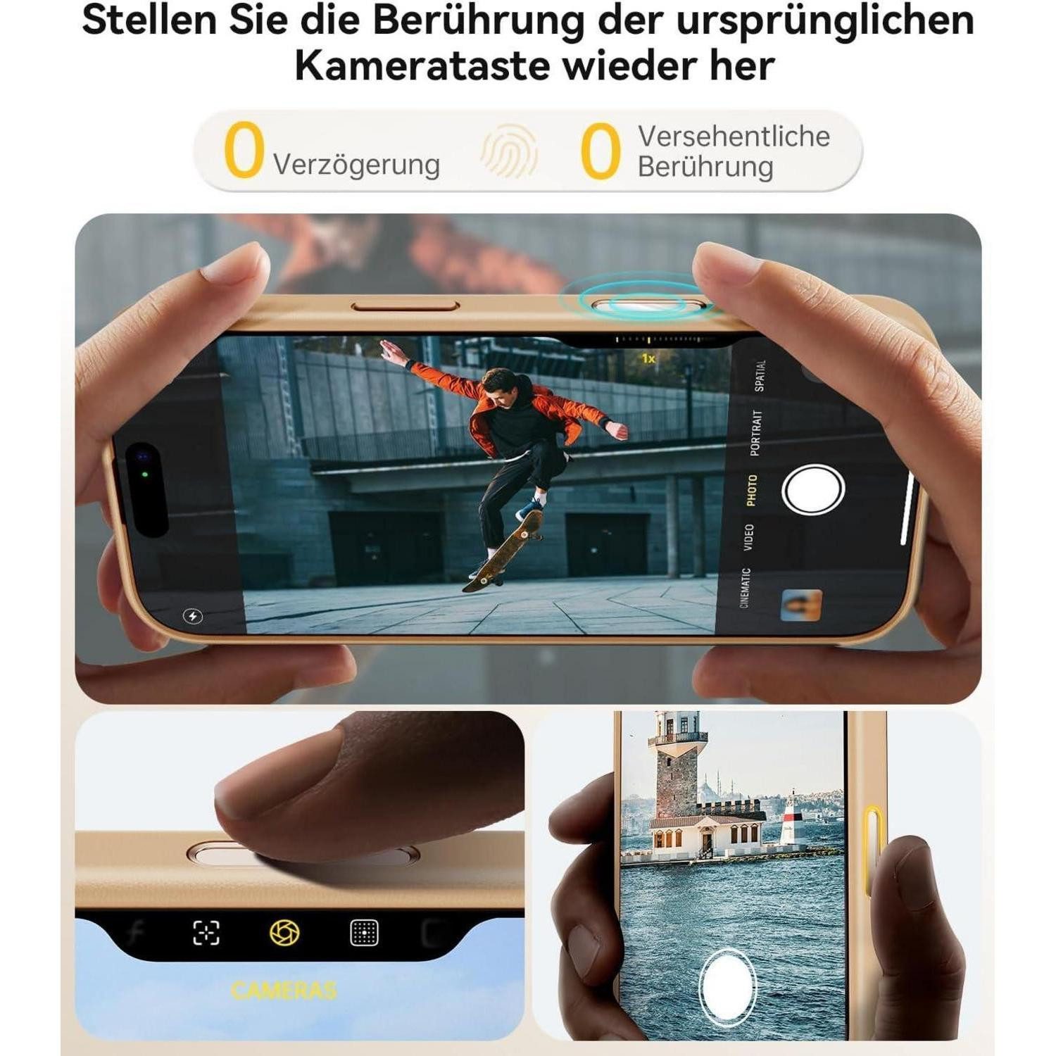 LuxusKollektion Handyhülle Schutzhülle iPhone 15 Pro Max MagSafe Kameraschutz Titan Blau