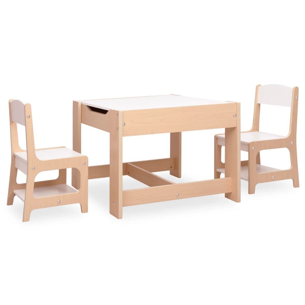 vidaXL Children's Seating Set, Children's Table with 2 Chairs, MDF Seating Group, Seating Furniture for Kindergartens, Wood