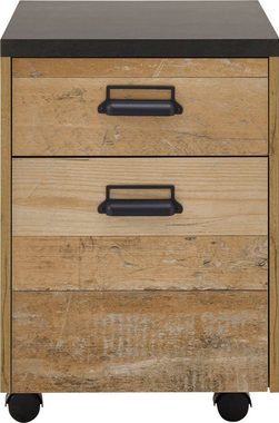 Home affaire Rollcontainer SHERWOOD, mit Apothekergriffen aus Metall, Breite 47 cm, Soft-Close-Funktion