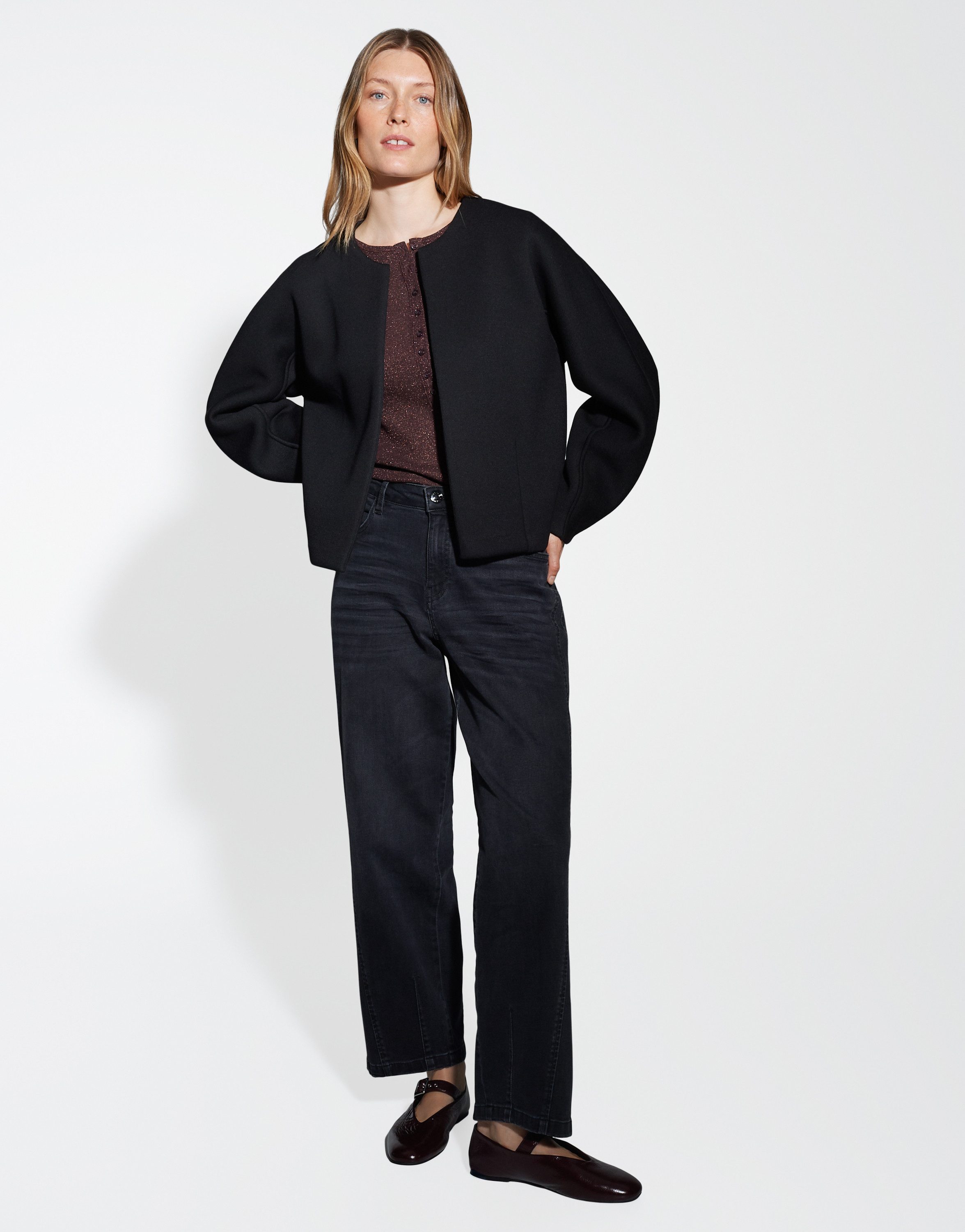 OPUS Sweater GEMURI Boxy aus Scuba Sweat
