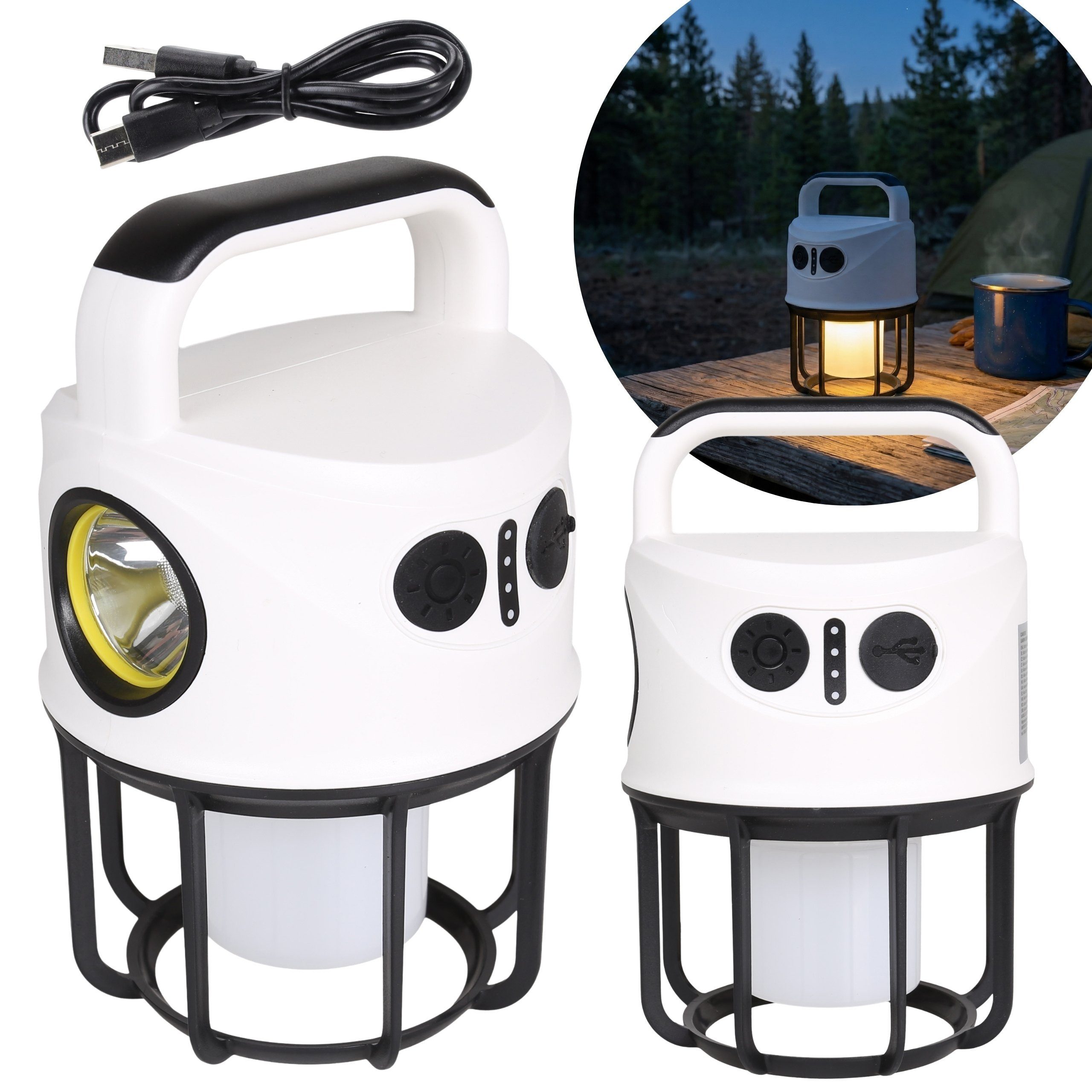 Sarcia.eu LED Laterne LED Campinglampe mit Akku, dimmbar, mit Stroboskopfunktion