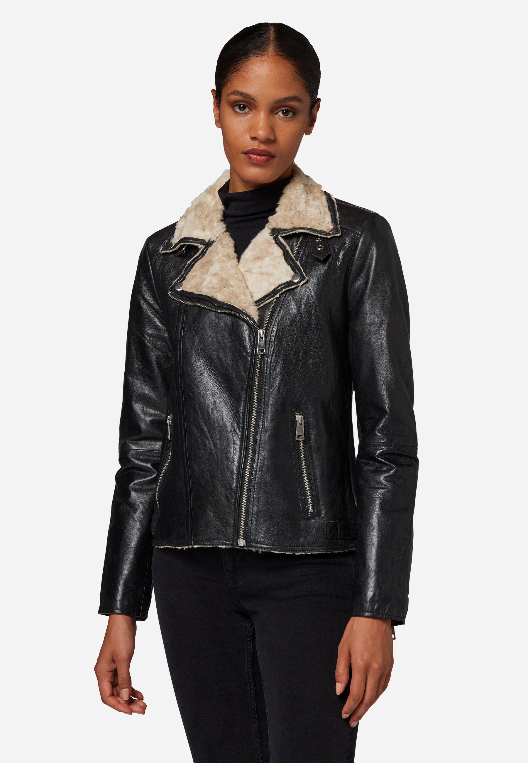RICANO Lederjacke Holly Lederjacke mit Fellfütterung günstig online kaufen
