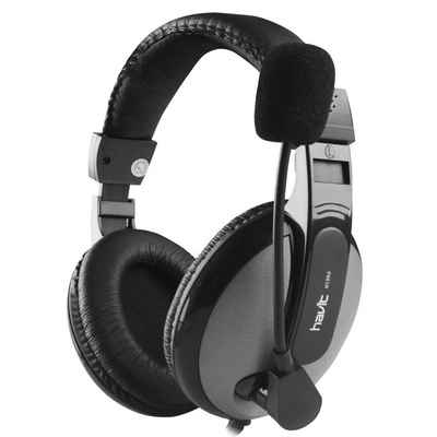 Havit Kabelgebundene Kopfhörer On-Ear-Kopfhörer mit Mikrofon stahlgrau On-Ear-Kopfhörer