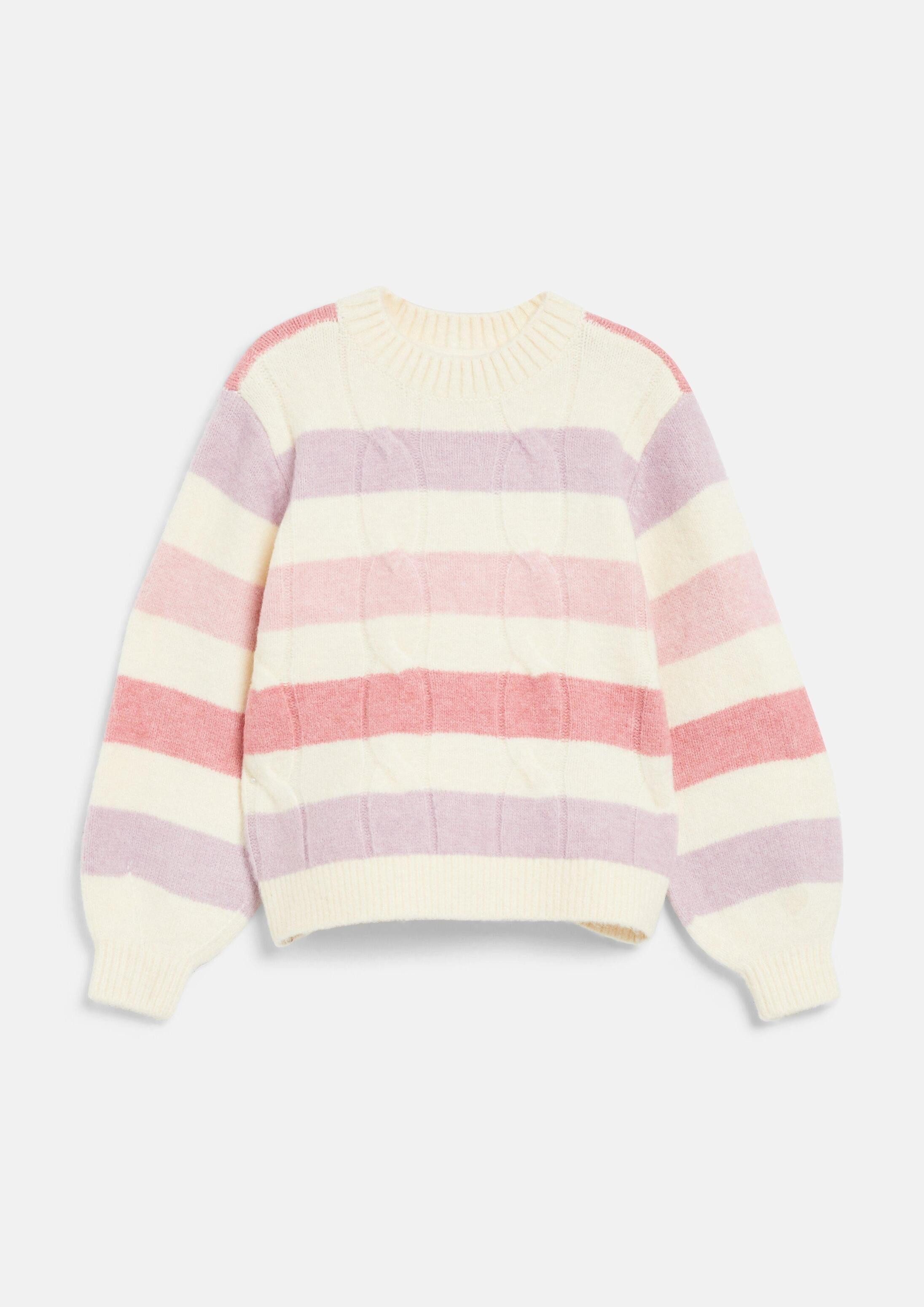 s.Oliver Longpullover Strickpullover Weicher Zopfstrickpullover im Loose Fit