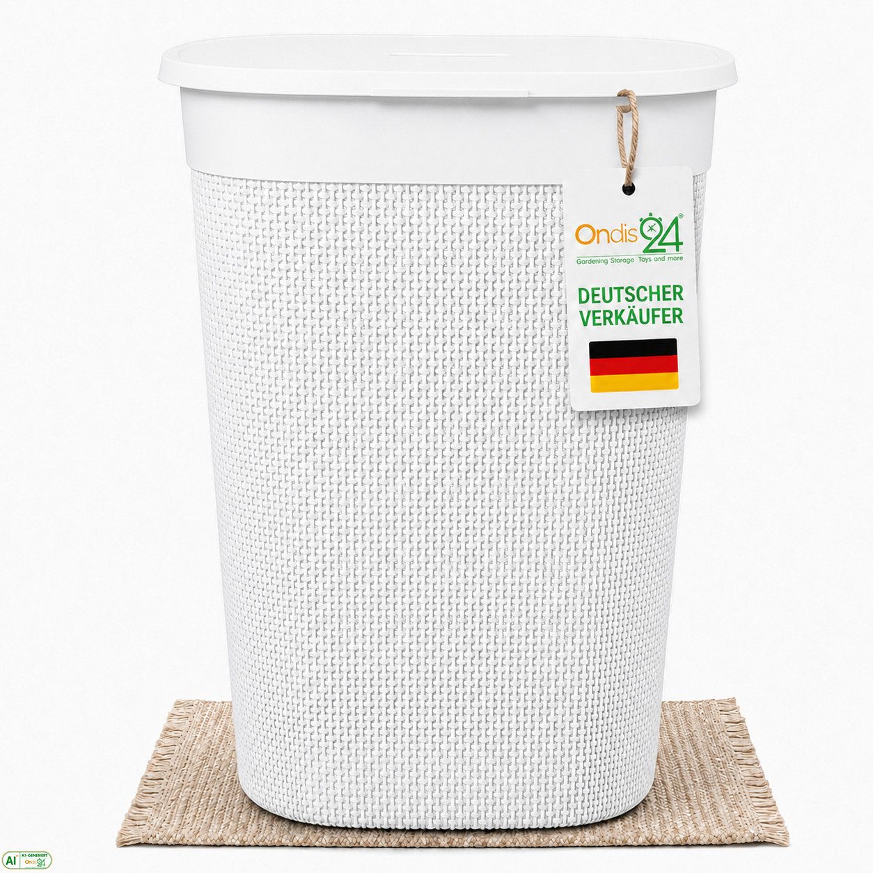 ONDIS24 Wäschebox Wäschekorb Filo aus Kunststoff 55 Liter, gut belüftet, neues italienisches Design, edle Verarbeitung