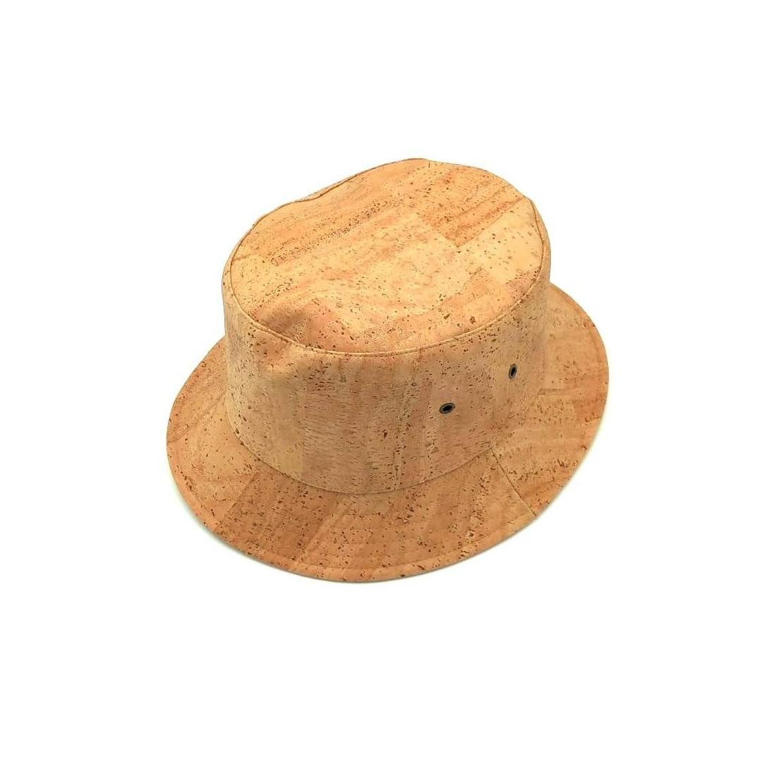 Kork-Deko.de Schirmmütze Beiger Bucket Hat aus Korkstoff – trendiger Anglerhut, vegan