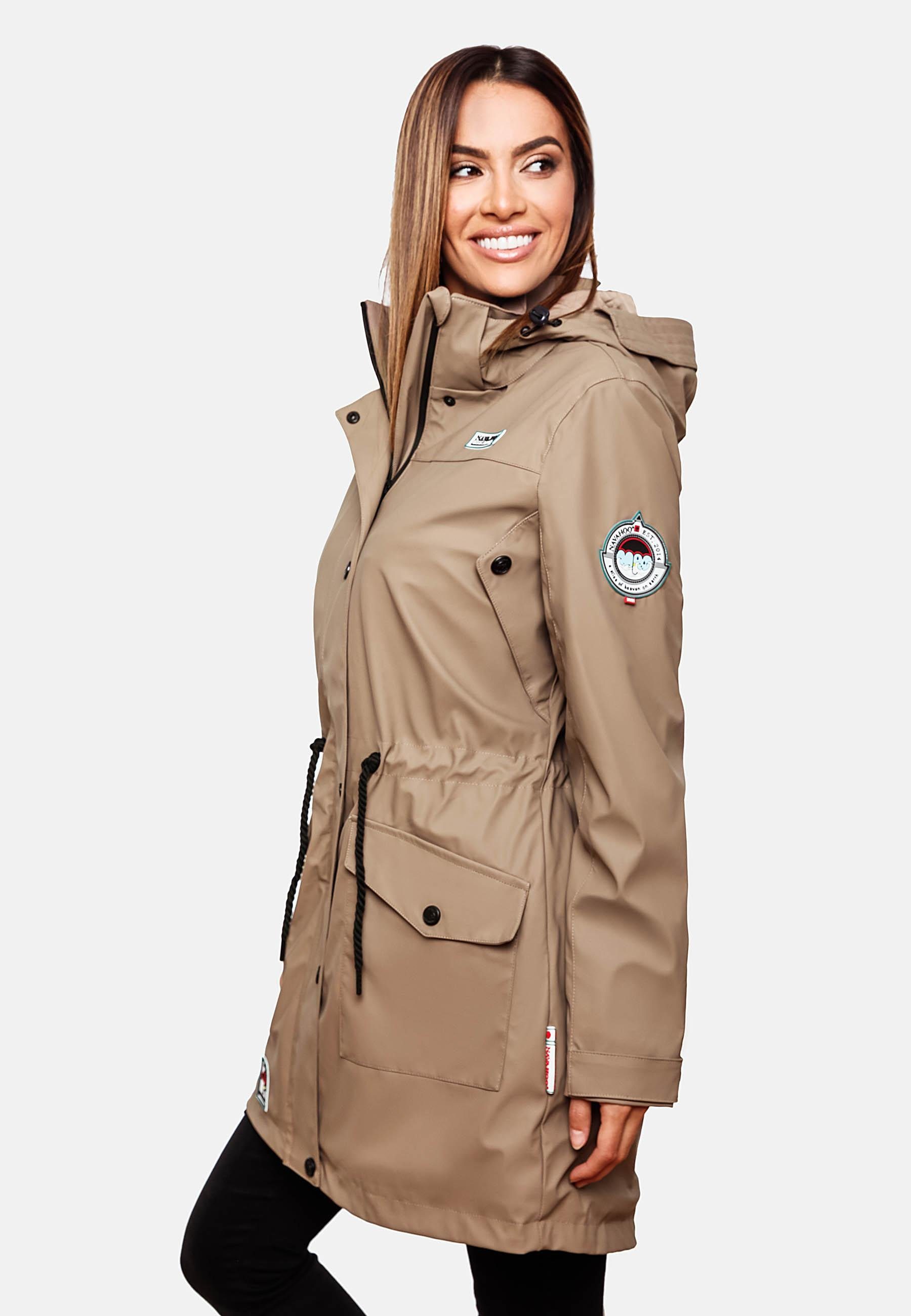 Navahoo Outdoorjacke Deike Damen Outdoor modischer Regenmantel braun