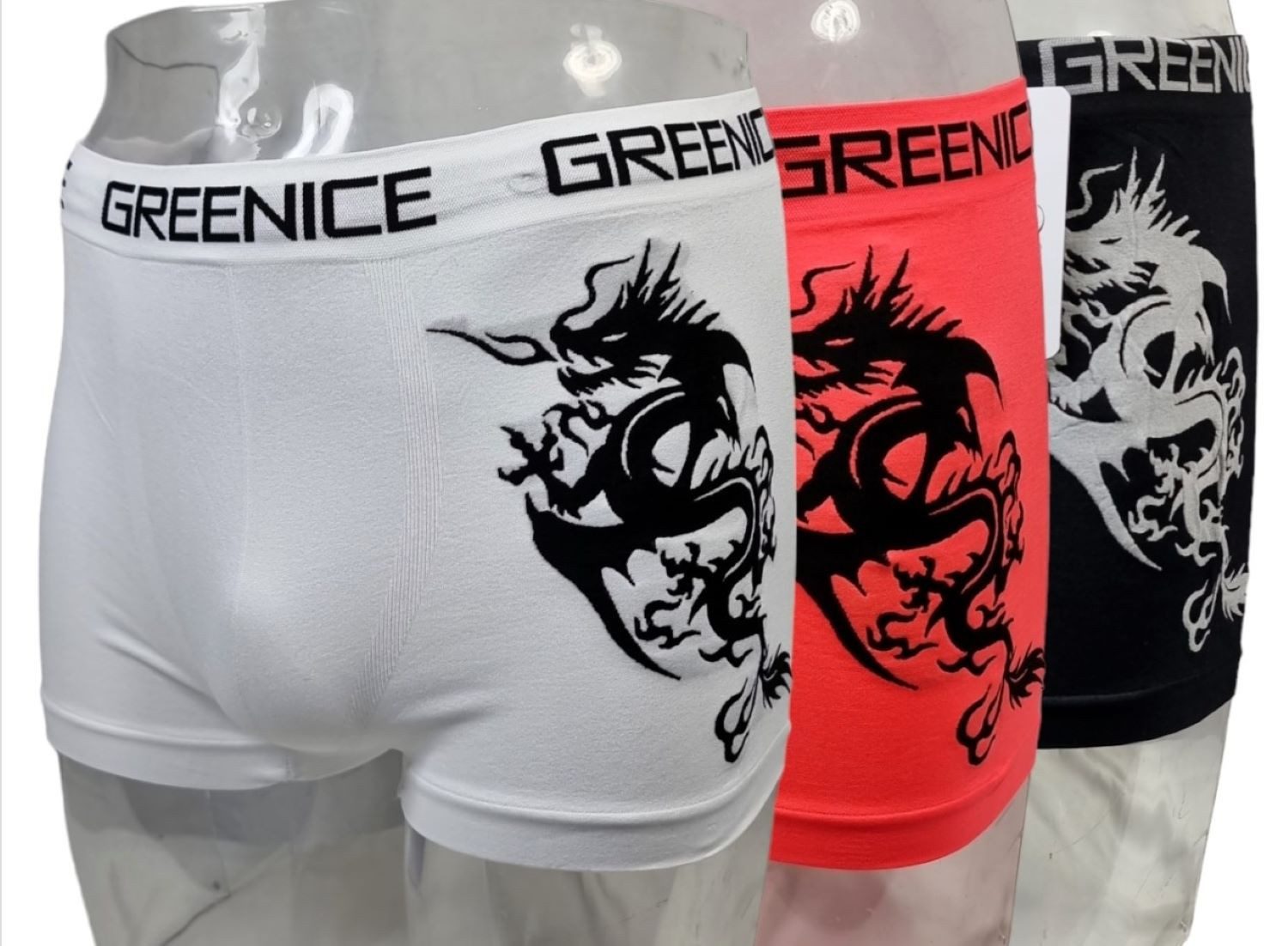 GreenIce Boxer Boxershorts Herren (Packung, 3er Pack) mit Logo auf dem Taillenbund