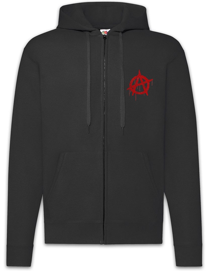 Sweatjacke Anarchy A Vintage Logo Zipper Hoodie Rock Gothic Rocker Symbol Sign