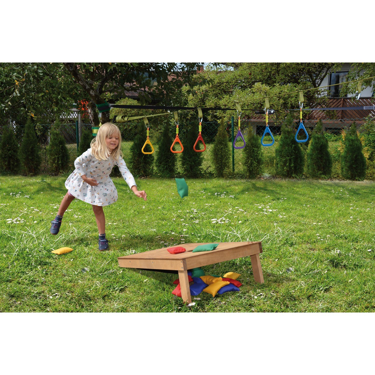 Zielwurfspiel Bohnensäckchen Spielzeug-Gartenset EDUPLAY