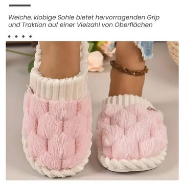 Daisred Damen Flauschige Winter Plüsch Pantoffeln Flache Hausschuh