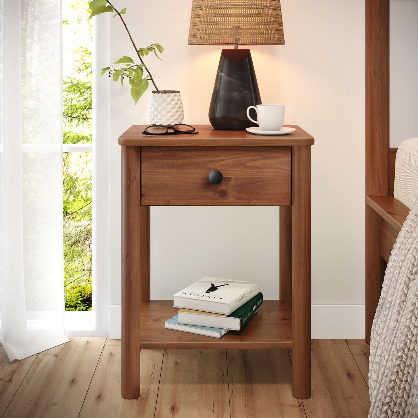 IDIMEX Nachtkommode APOANA, Nachttisch Nachtschrank modern Holz Nachtkommode skandinavisch