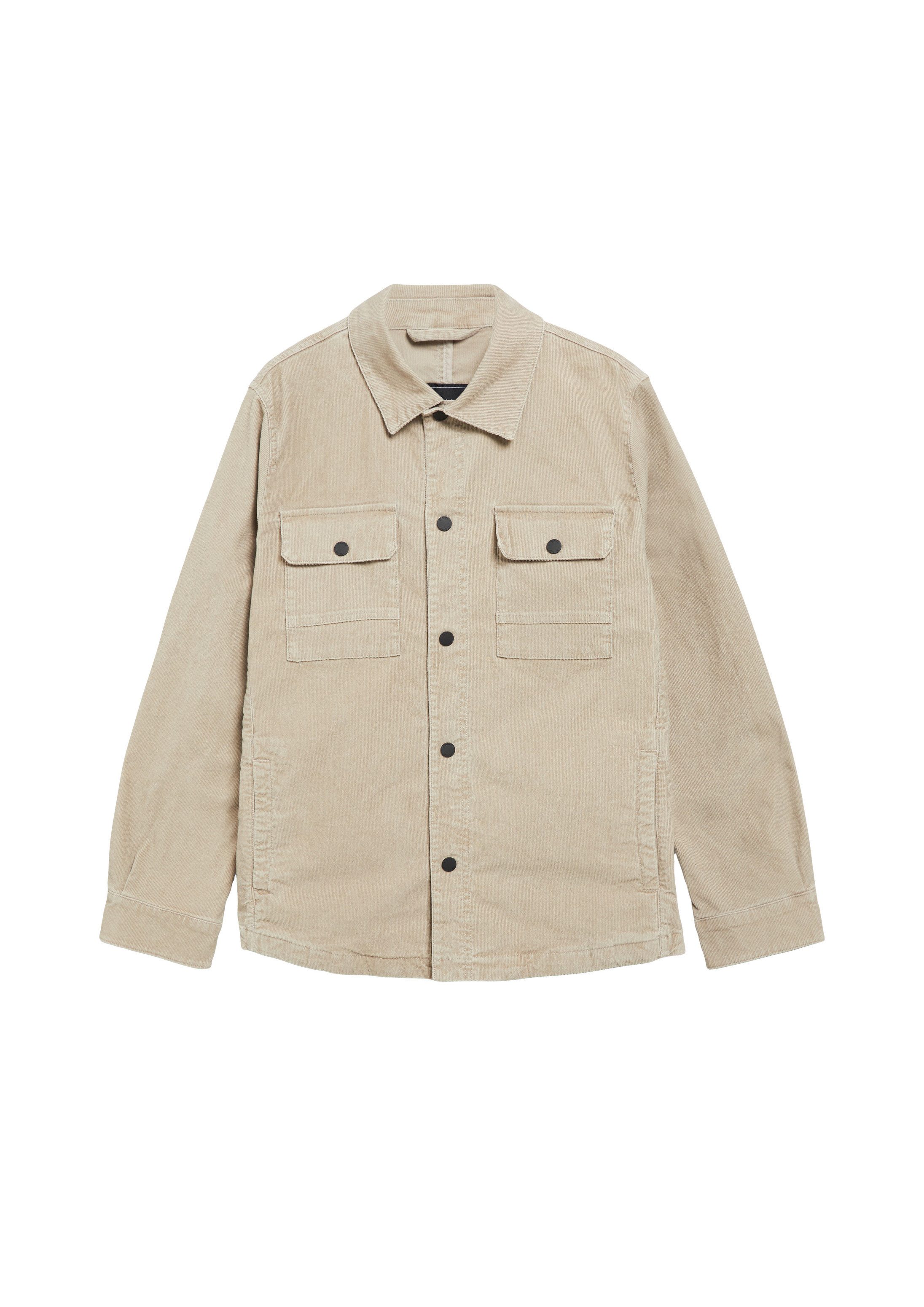s.Oliver Hemdjacke Outdoor-Jacke Gewaschenes Cord-Overshirt mit Brusttaschen