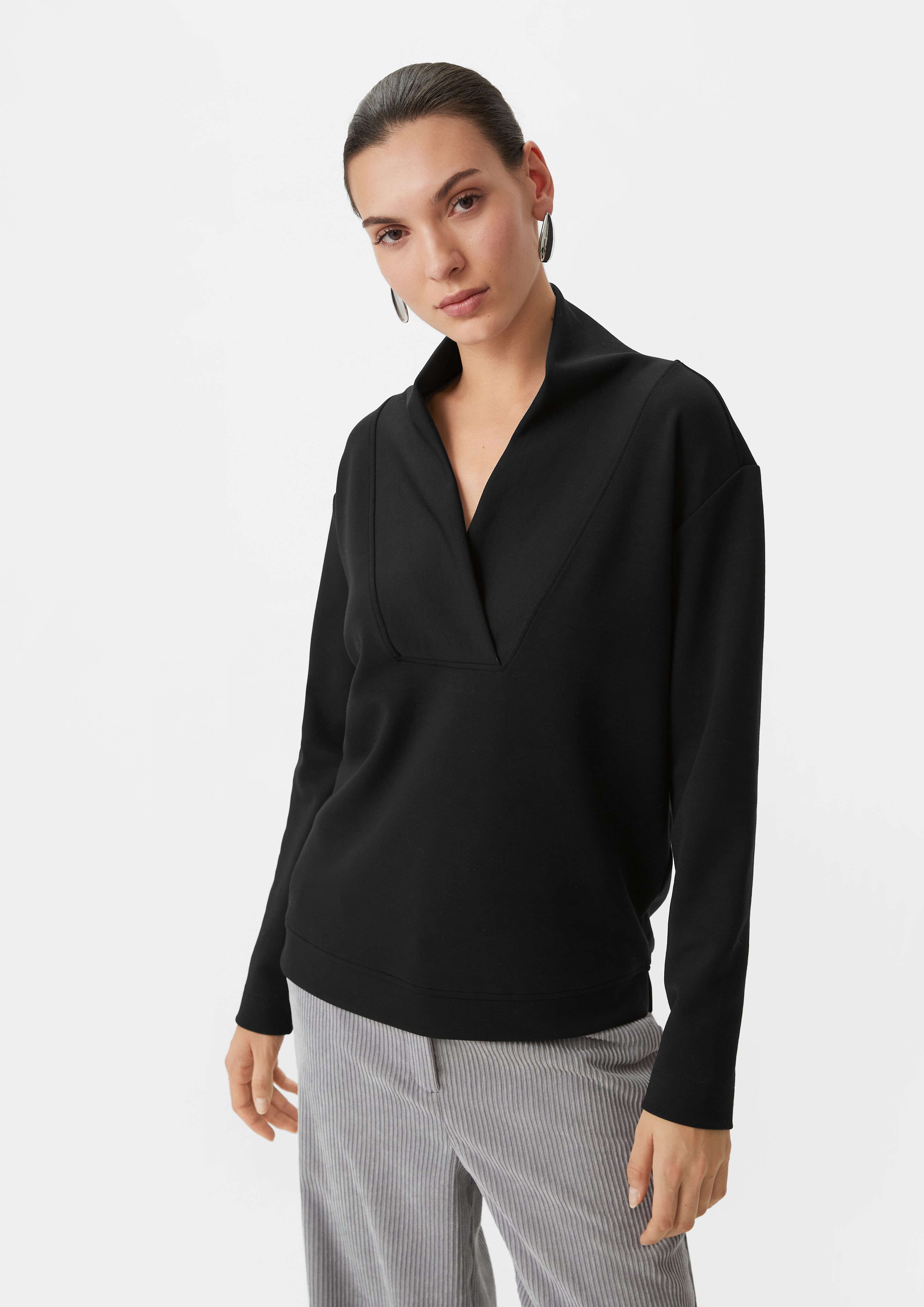 Comma Sweatshirt Sweatshirt aus Modalmix schwarz | Sweatshirts