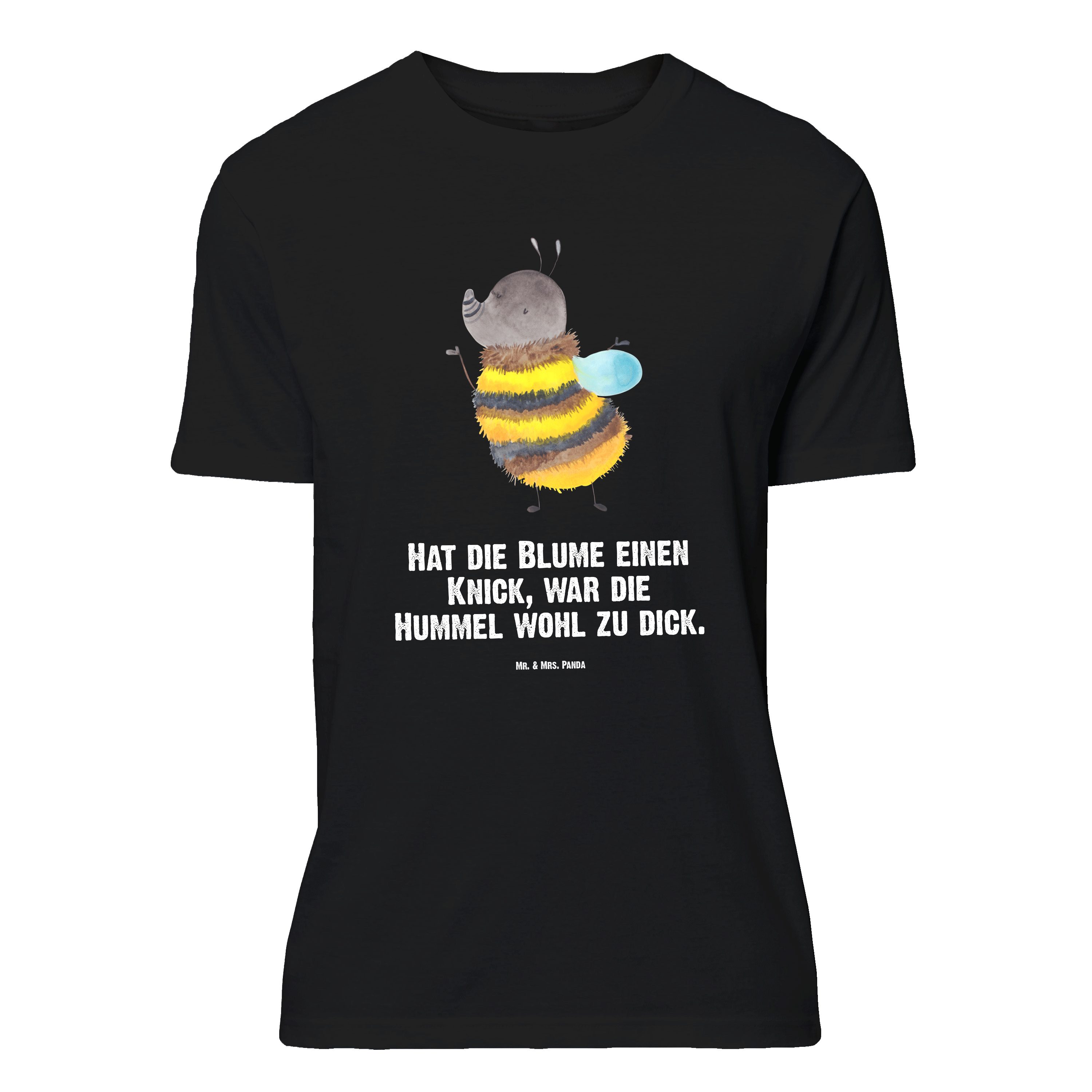 Mr. & Mrs. Panda T-Shirt Hummel flauschig, Größe M T-Shirt, Schwarz, T-Shirt mit Spruch, Lusti (Packung) Biene Tshirt Geschenk