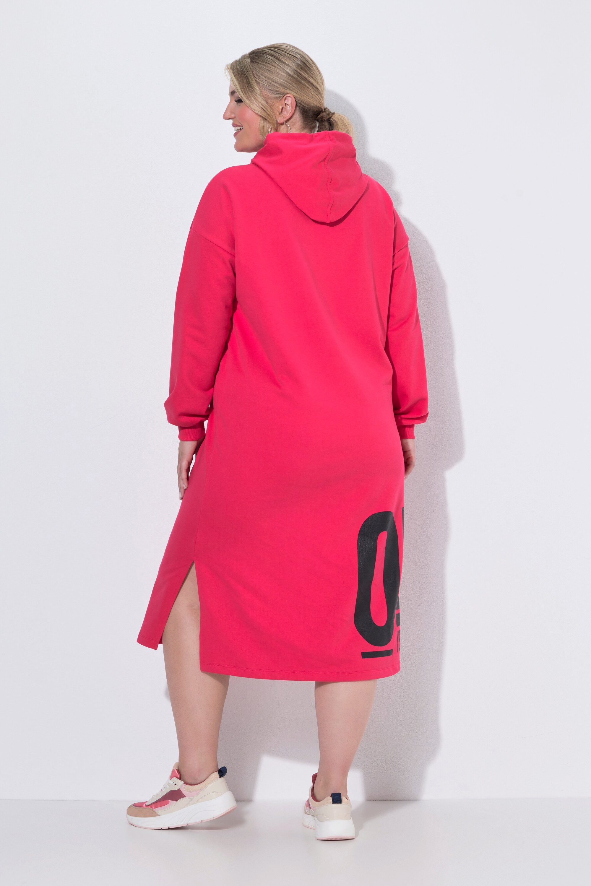 MIAMODA Midikleid Midi-Sweatkleid oversized Kapuze Seitenschlitze – Bild 3 von 3