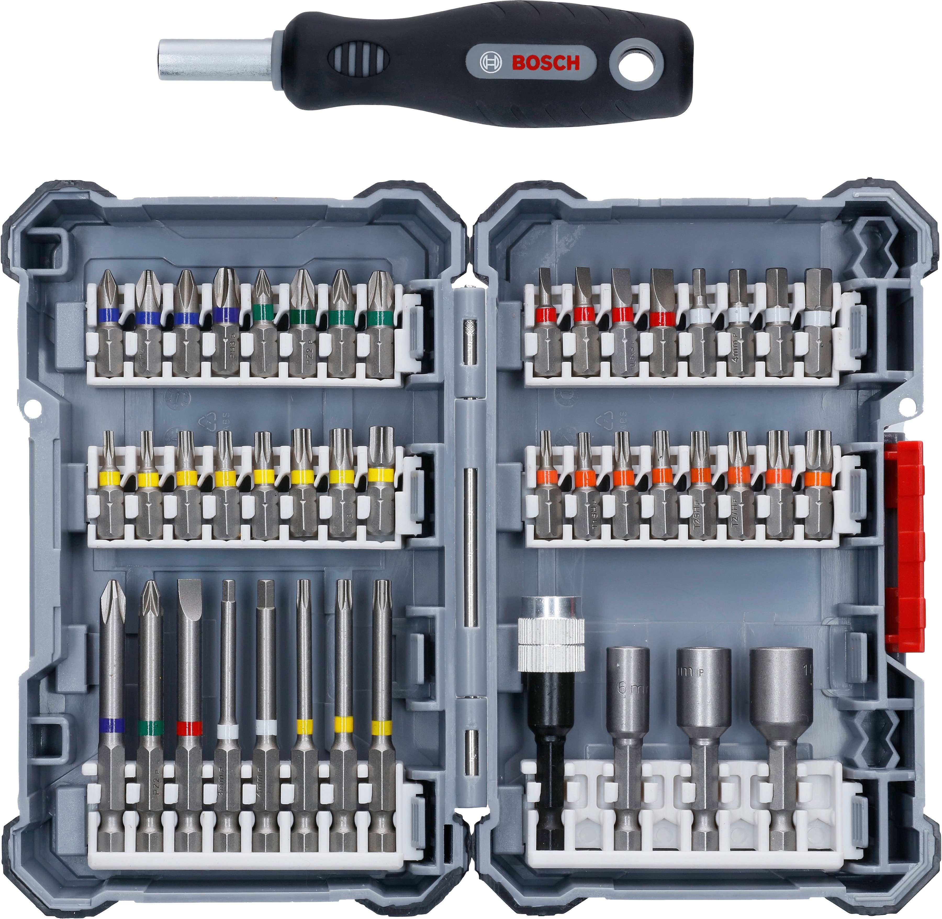 Bosch Professional Bit-Set Pick&Click, 45-teilig, mit Schrauber-Griff