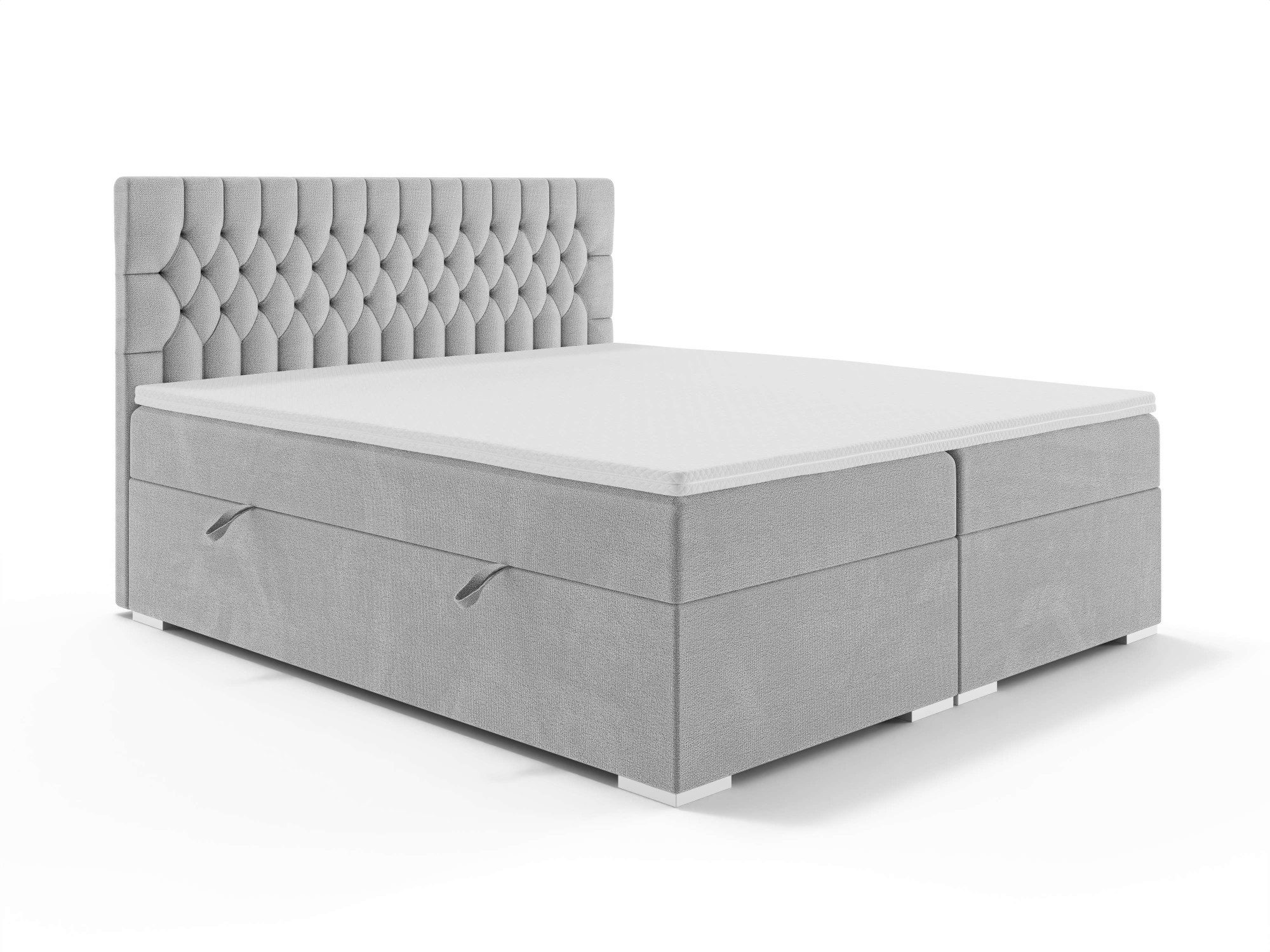 Home affaire Bett ALIY mit Matratze und Topper, in 3 Breiten (140, 160 und 180 cm), Boxspringbett mit Kopfteil, Bettkasten, Matratze (BFK/TFK) und Topper