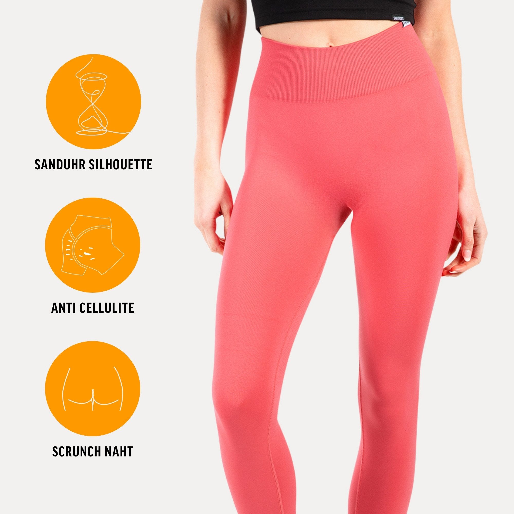 Smilodox Leggings Amaze Scrunch Pro, High Waist Booty Scrunch Yoga & Fitnesshose Shaped Fit Squatproof Push Up Trainingshose Gym Alltag Figurformend