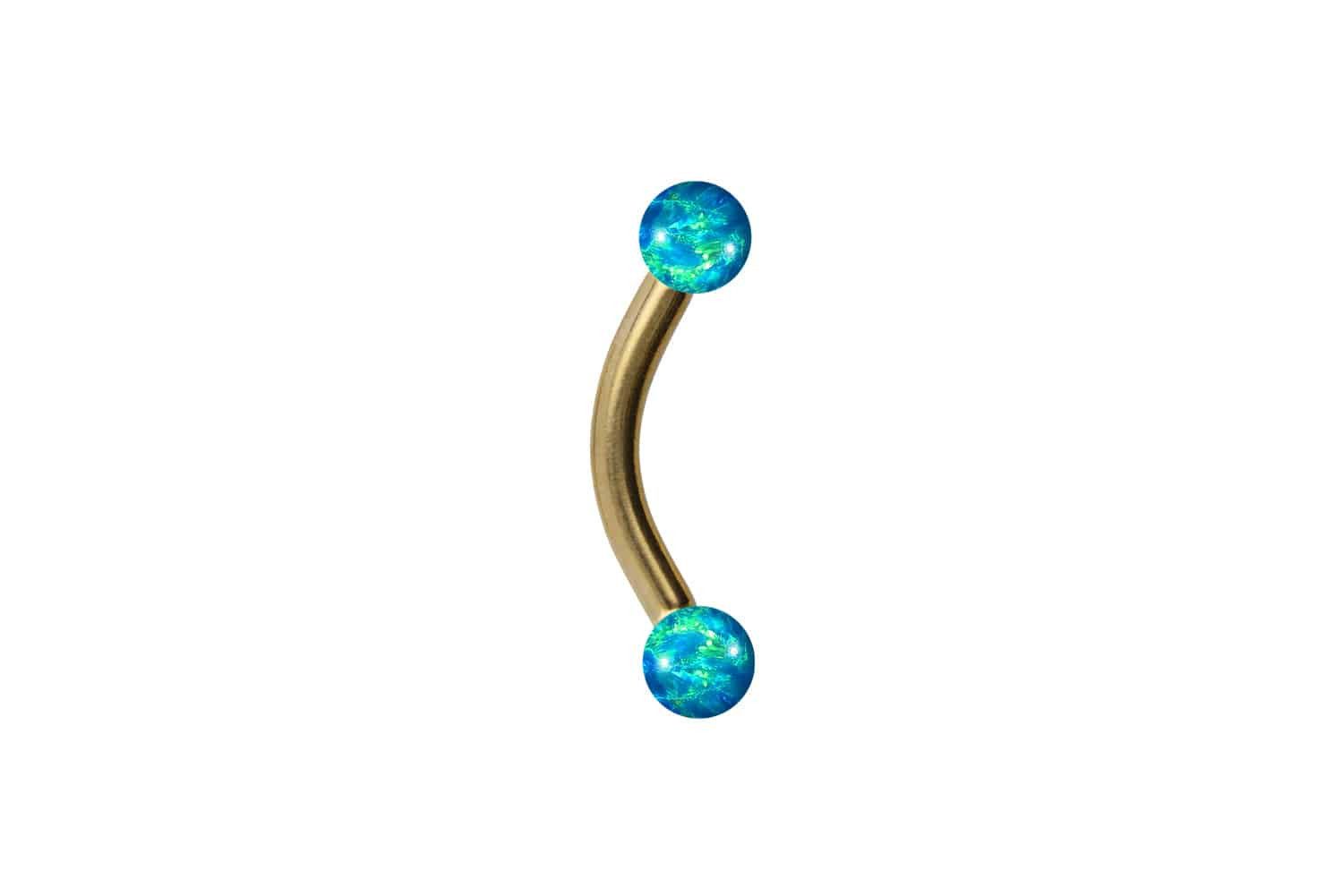 PIERCINGLINE Bauchnabelpiercing Chirurgenstahl Banane SYNTHETISCHE OPALE (Bananen, 1-tlg)