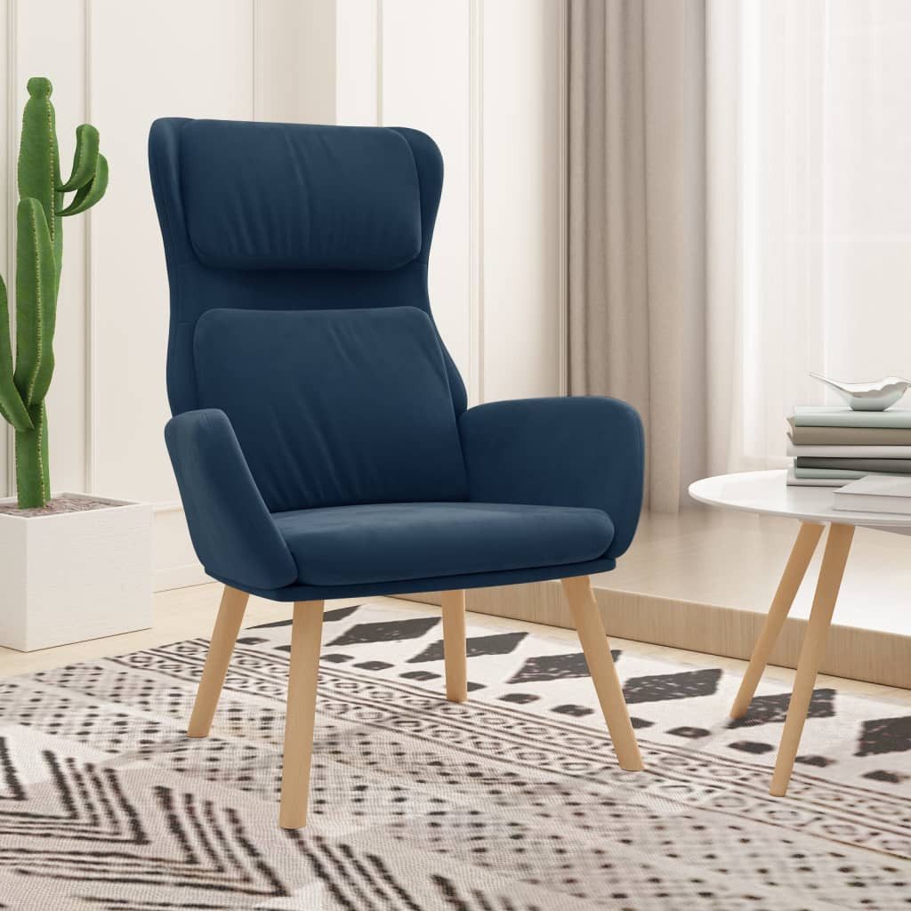 vidaXL Sessel Relaxsessel Loungesessel Sessel Polsterstuhl Blau Samt