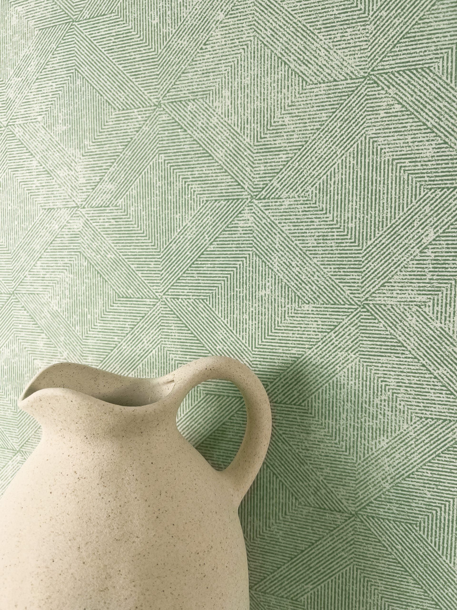 Newroom Vliestapete, Grün Tapete Modern Rauten - Mustertapete Retro Mint Gr günstig online kaufen