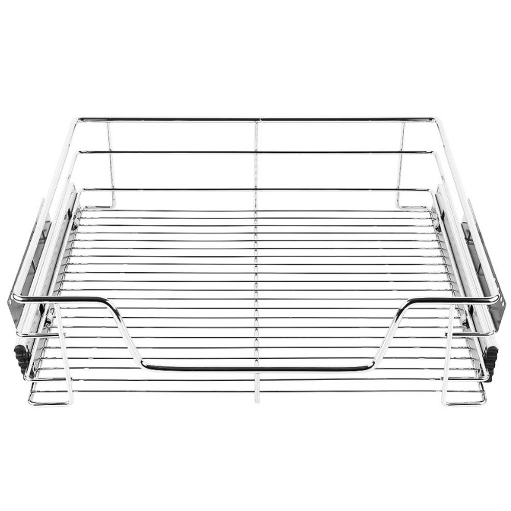 JEOBEST Auszug Teleskopschublade, Schubladenauszüge für 56cm-Schrank, Küchenschublade, (1St) Korbauszug, Verchromt, für Schrankbreite 46/56cm