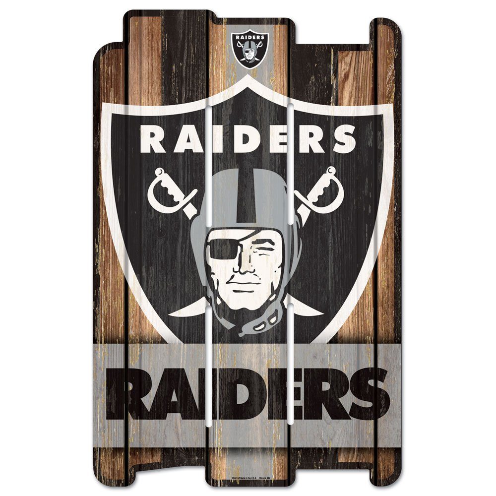 WinCraft Wanddekoobjekt PLANK Raiders Las Sign Vegas NFL Holzschild