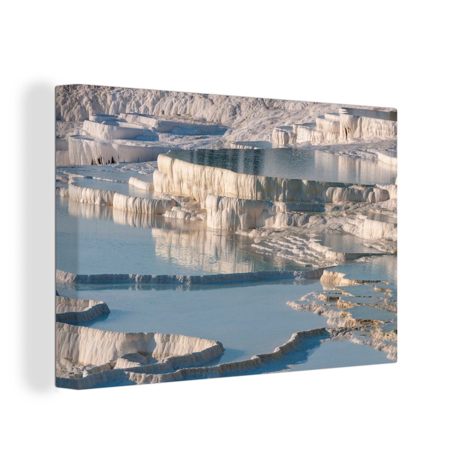 OneMillionCanvasses® Leinwandbild Weiße Kalksteinformationen in Pamukkale in der Türkei, (1 St), Wandbild Leinwandbilder, Aufhängefertig, Wanddeko, 30x20 cm