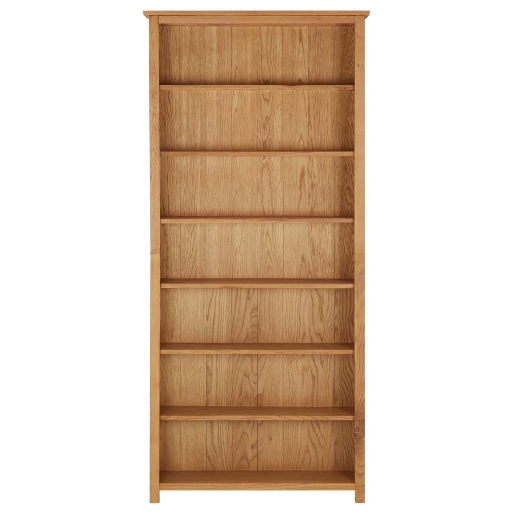 vidaXL Bücherregal 90 x 225 x 200 cm Bücherregal 7 Fächer 90x22,5x200 cm Massivholz Eiche