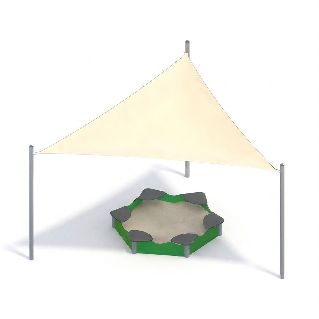 Xlmoebel Sandkasten Überdachung für kreatives Spielen im Freien mit Spielstraße und Gehege, (Sandkasten mit Überdachung), Hergestellt in Europa