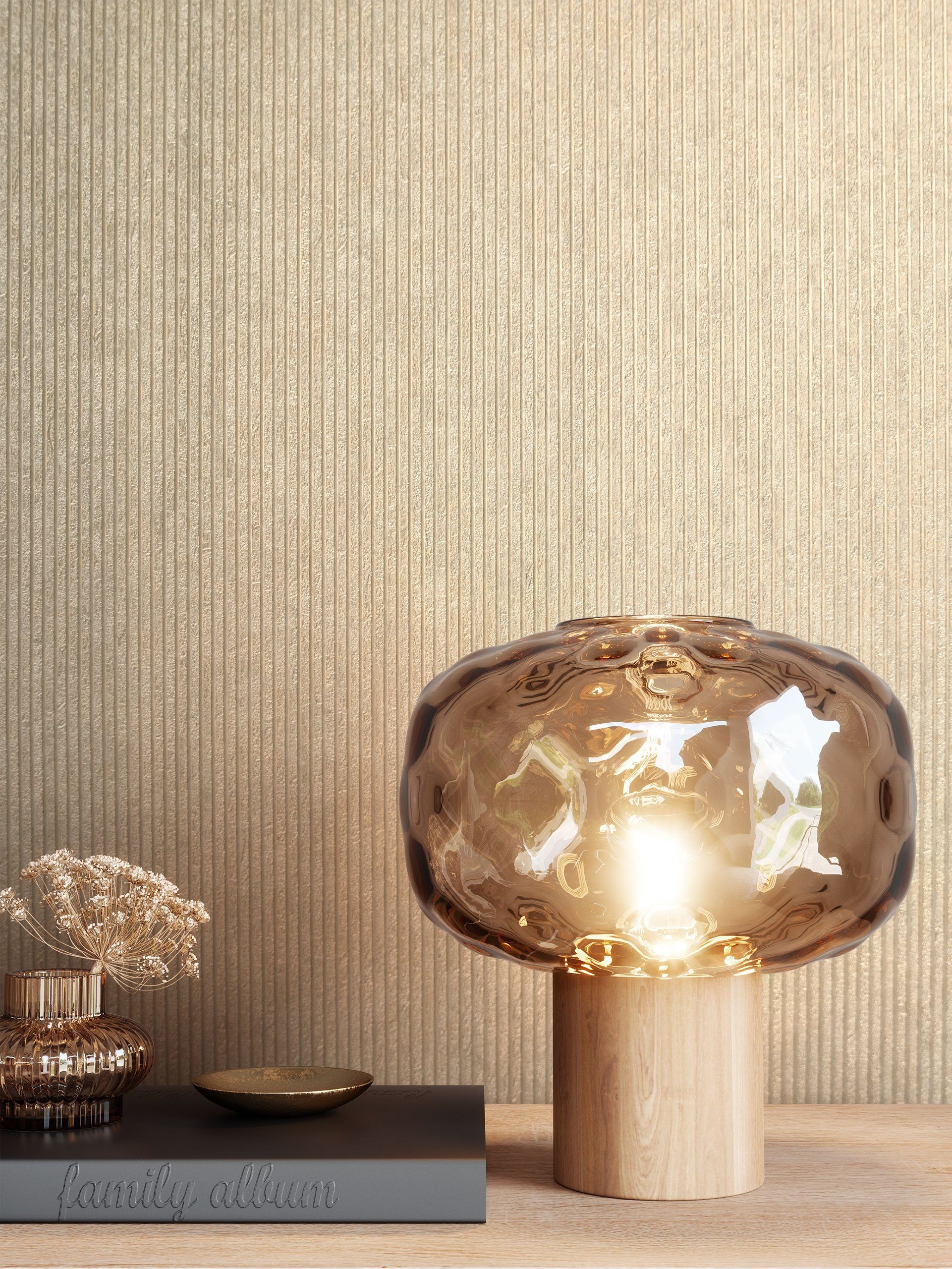 Newroom Vliestapete, Gold Tapete Glamour Glänzend - Metallic Struktur Matte günstig online kaufen