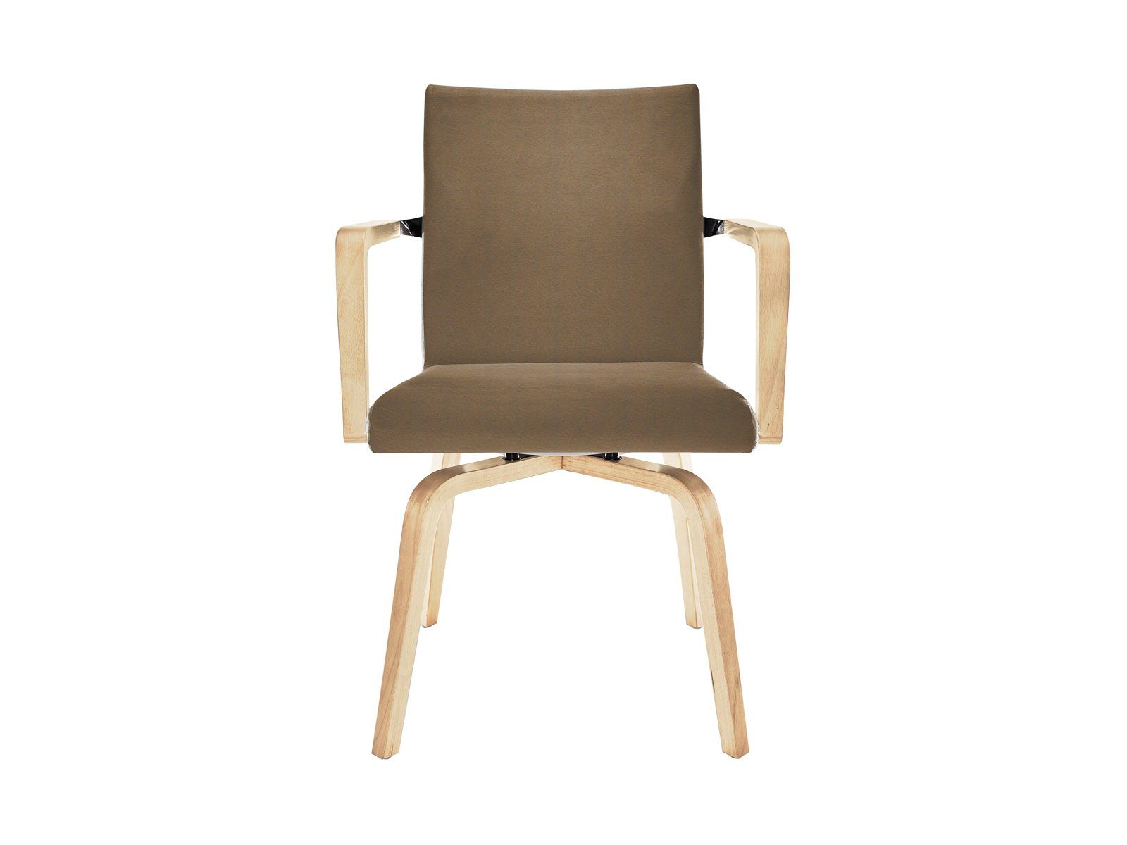 Mauser Sitzkultur Armlehnstuhl, ergonomischer Senioren-stuhl mit Armlehnen, Besucherstuhl Bezug Braun
