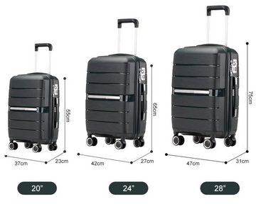Rungassi Kofferset Hartschalenkoffer Trolley Reisekoffer Koffer Set 3-tlg schwarz PPS01