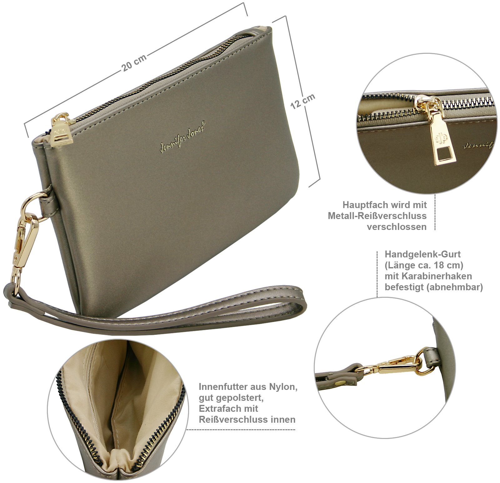 J JONES JENNIFER JONES Shopper + kleine Umhängetasche + Geldbörse mit Handyfach, (3-teiliges Set)