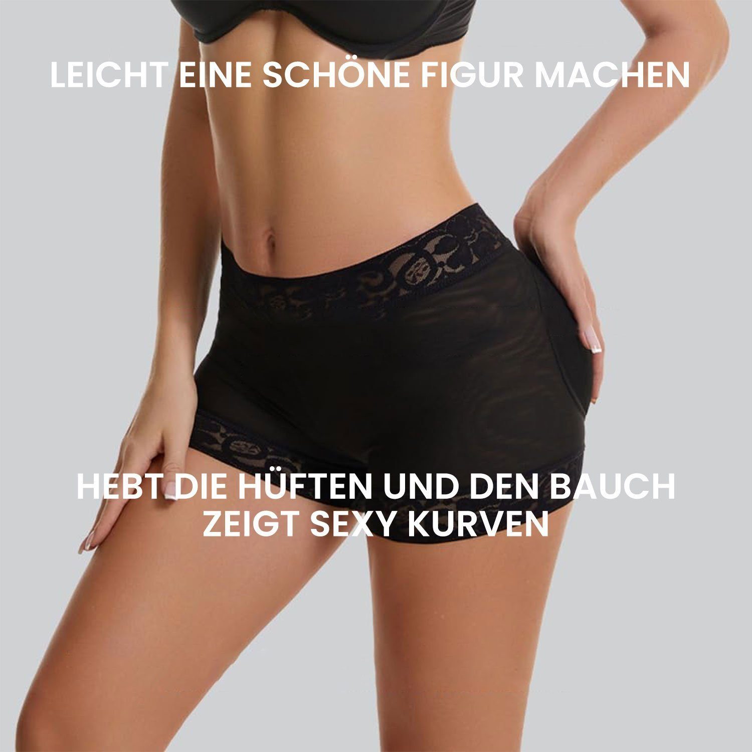Daisred Shapingslip Damen Enhancers Hüfte Ass Fake Butt Schwarz HöSchen Lifter
