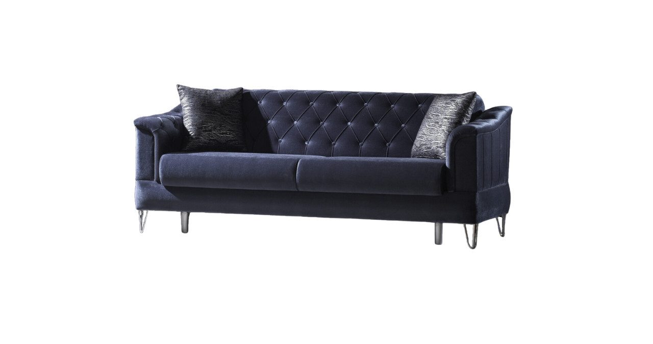 Villa Möbel Sofa Guido, 2-Sitzer 1 Teile, Hand Made Quality, pflegeleichter Mikrofasersamtstoff