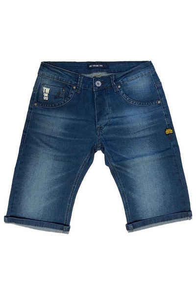 WANGUE Jeansshorts Jeans Шорты Kurze Cargo Sommer Hose Bermuda (1-tlg) 3238 in Dunkelblau