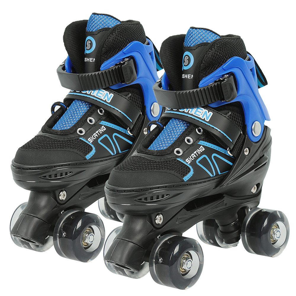 JEOBEST Rollschuhe Verstellbare Rollschuhe für Kinder, Atmungsaktiv Quad Skates, Für Mädchen und Jungen, Weihnachts Geschenke, Größen 27-37