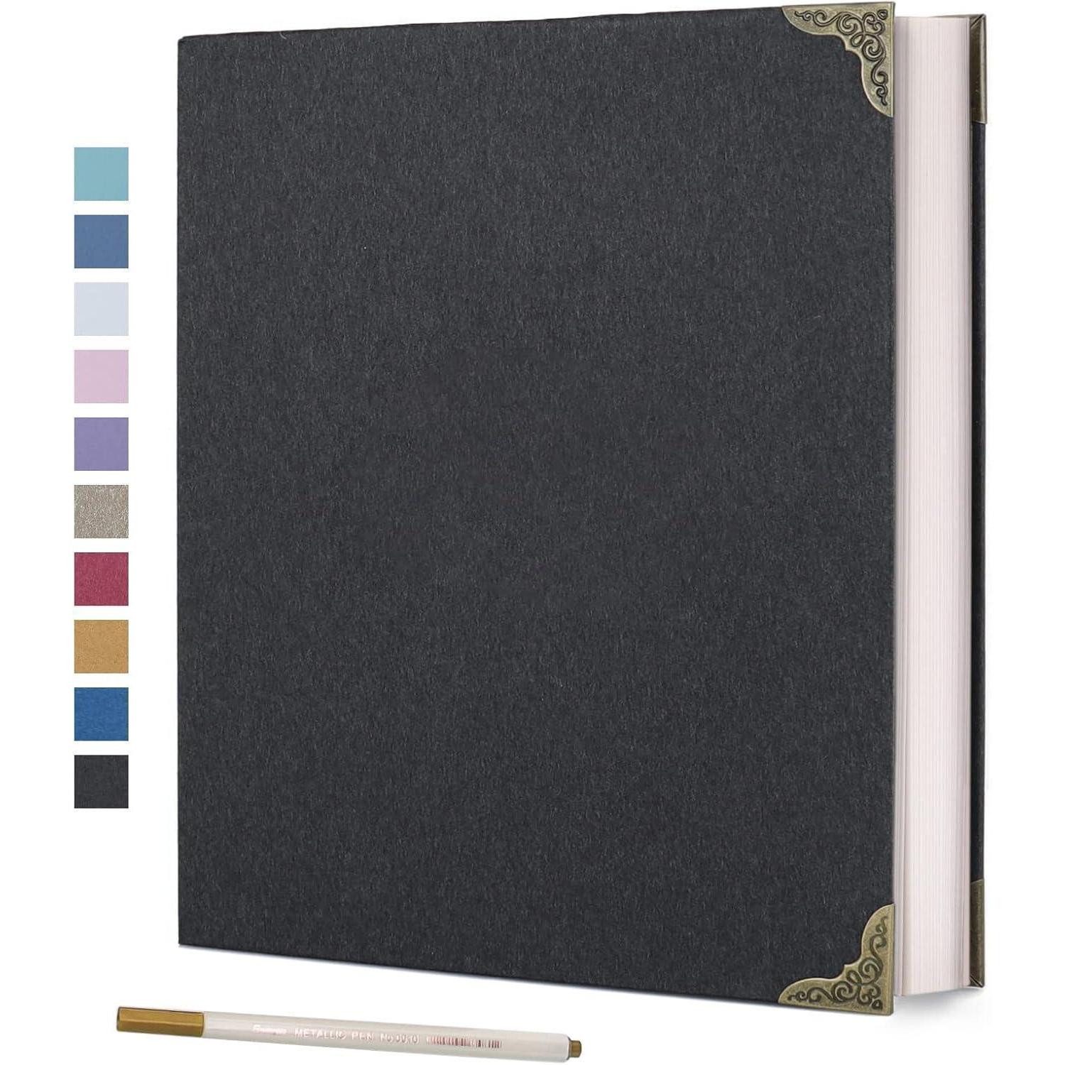 LuxusKollektion Fotoalbum Fotoalbum Selbstklebend Hardcover Scrapbook 23x27CM 60Seiten Schwarz