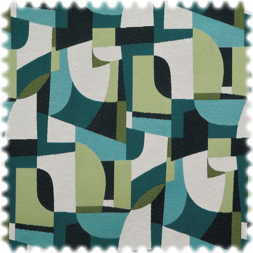 Heiro Stoff Jacquard Flachgewebe Möbelstoff Kubismus, Polsterstoff Meterware - Breite:140 cm